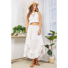 Asymmetrical Frill Skirt: White