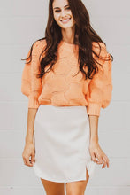 Cream Minimalist Chic Mini Skirt with Front Slit