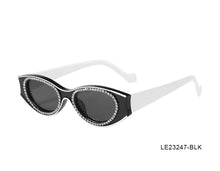 Cateye Black/White Rhinestone Woman Sunglasses