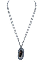 Grey Fashion Crystal Pendant Long Necklaces