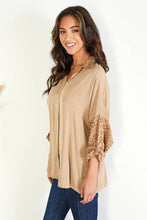 Camel Collared Button Down Oversized Venti Top