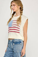 Off White Knit American Flag Pullover Sweater Vest