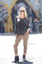 Black Frayed Peace Top