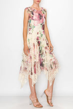 Big Rose Sleeveless tiered all lace dress