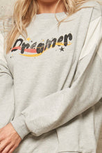 Heather Grey Dreamer Oversized Vintage Graphic Sweatshirt