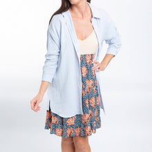 Light Blue Button Up Top Aaliyah Gauze Long Sleeve