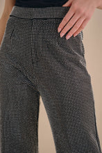 Black Silver Rhinestone embellished wide leg pants