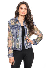 Denim Jacket with Floral Embroidery