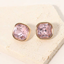 Saphire Square Cut Gem Evening Stud Earrings