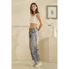 Denim Washed Floral Barrel Oli+Hali Jeans