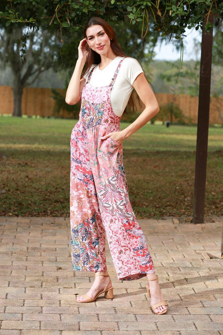 Floral Pink Hippie Overalls