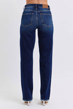 Dark Mid Rise Straight Leg with Fray Hem Judy Blue Jeans