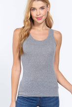 Heather Grey Racerback Rib Knit Tank Top