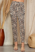 Brown Combo Leopard Drawstring Sweat Pants