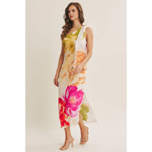 Cream Multi One Shoulder Floral Midi Dress