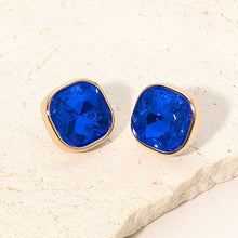 Green Square Cut Gem Evening Stud Earrings