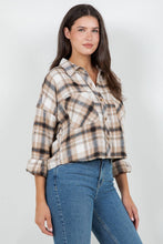 Yair Cropped Oversized Plaid Flannel Shirt