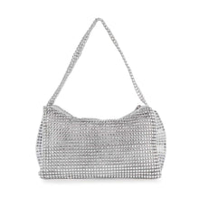 Silver Bow Design Rhinestone Accented Evening Bag