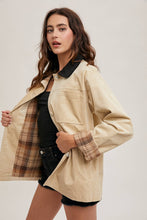 Beige Corduroy Button Down Barn Coat