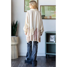 Taupe Ruffle Detail Hem Button Down Oli+Hali Shirt
