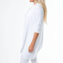 Diana White Short Stretch Denim 3/4 Sleeve Cardigan