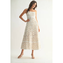 Taupe White Crochet Lace Maxi Dress