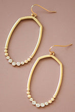 Oval Gold Plated Metal Drop Earrings