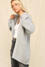 Heather Grey Chunky And Slouchy Knit Cardigan