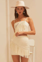 Ivory HOWDY Western Asymmetry Fringe With Stud Top