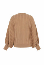 Beige Stripe Texture Dolman Sweater
