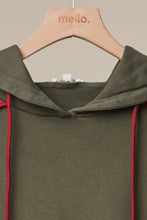 Olive Multi Floral Patch Hooded Sweatshirt