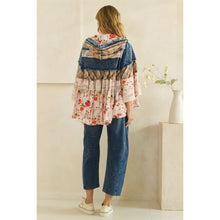 Denim Floral Ruffle Hooded Lace Flannel Oli+Hali Jacket