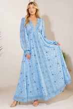 Sky Blue printed woven maxi dress