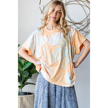 Apricot Washed Floral Patchwork Oversized Oli+Hali Tee