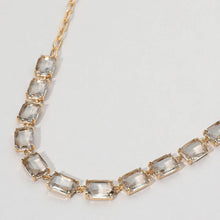Lavender Opal Cushion Rectangular Stone Cluster Link Evening Necklace