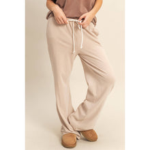 Dark Taupe Mineral Washed Drawstring Waist Relaxed Pants