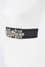 Black Stone Flower Elastic Belt
