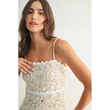 Taupe White Crochet Lace Maxi Dress