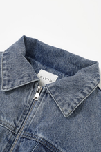 Med Blue The Boundless Oversized Ribbon Detail Denim Jacket