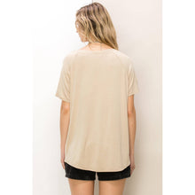 Cafe Latte Oversized V-Neck Tee