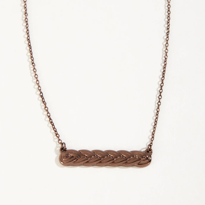Chocolate Cecelia Braided Bar Necklace