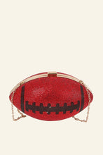 Black Rhinestone Encrusted Football Clutch Bag