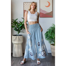 Blue Washed Smocked Peace And Star Patchwork Oli+Hali Pants