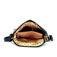 Black Rhinestone Animal Print Crossbody Sling