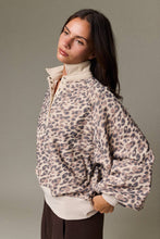 Leopard Juliette Leopard Print Snap Button Sweatshirt