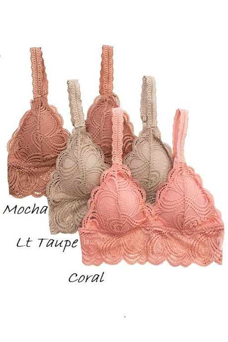 Coral Lace Bralette 10/24/23 7259