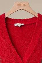 Red Christmas Tree Embroidered Soft Cardigan