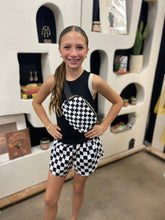 Black and White Check Crossbody Bag