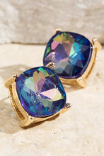 Hot Pink Faceted Glass Stud Earrings