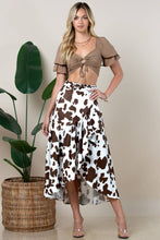 Brown Tilly Choco Black Cow Print Multi Use Wrap Skirt